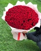Букет роз №2, высота 70 см., 101 роза в упаковке с лентой.